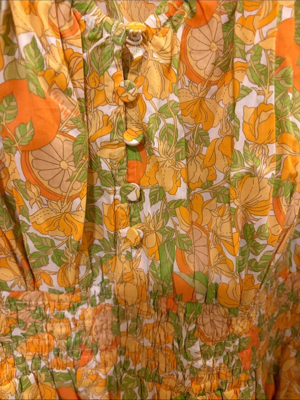 J. Crew Yellow Floral V-Neck Smocked Waist Mini Dress - Picture 4 of 8